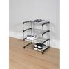 4 Tier Stackable Shoe Rack Holds 8 Pairs Metal Tube Plastic Connectors Durable Modular Storage Solution Closet Entryway Garage