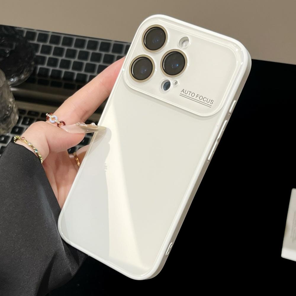 

Crystal Glass Case For For Iphone 16 15 14 13 12 11 Pro Max 16Pro 16Promax Plain Color Candy Bumper Glossy Cover iPhone 16 Pro Max