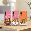 Cartoon L-LINE F-Friends Brown Phone Case For Samsung Galaxy A13,21s,22,31,32,52,53,71,72,73,Soft Black Cover