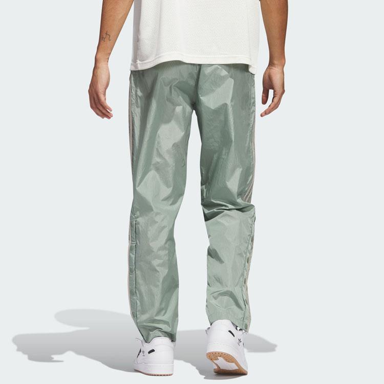 Adidas Originals Basketball Warm-Up Pants Color Block Button Decoration Sports Long Pants Men Bottoms Silver Gray Green IK8559
