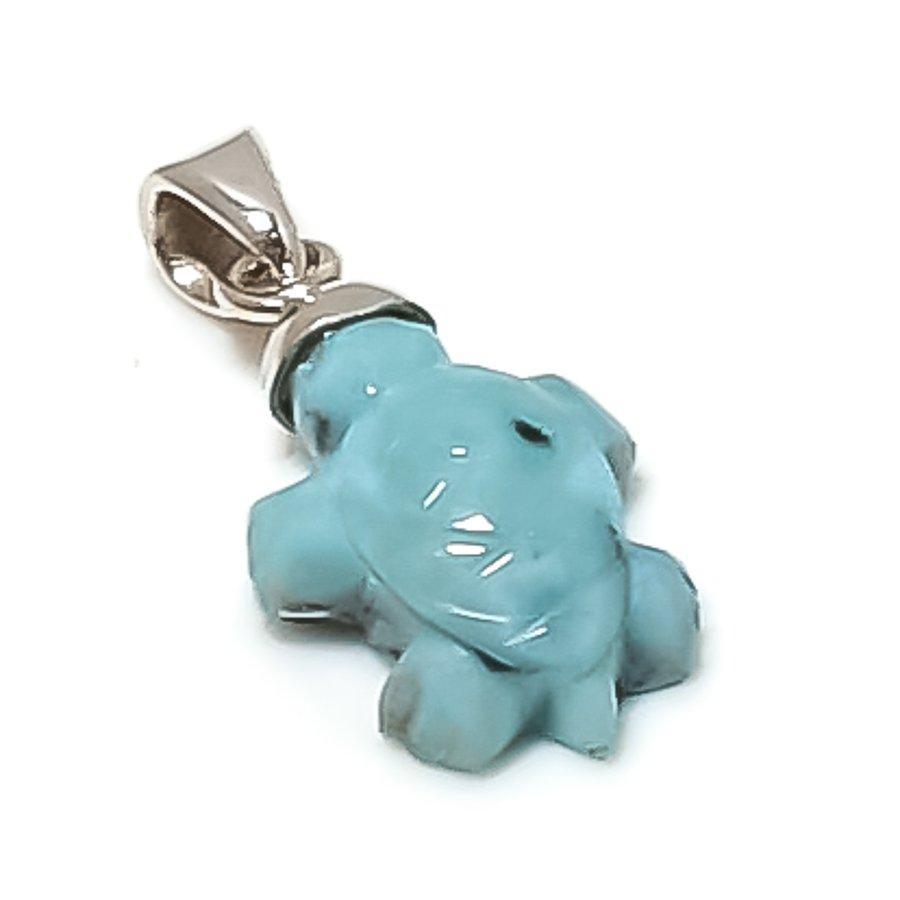 

Natural Larimar Gemstone Handmade 925 Sterling Silver Jewelry Pendant 1.06 q0V80