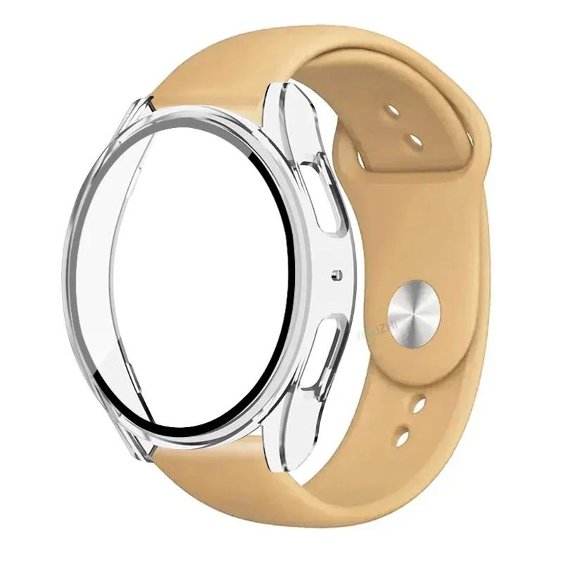 Case+Strap for Samsung Galaxy Watch 7 5 6 40mm 44mm Silicone Band 20mm Bracelet Tempered Glass Screen Film Case Protector Cover