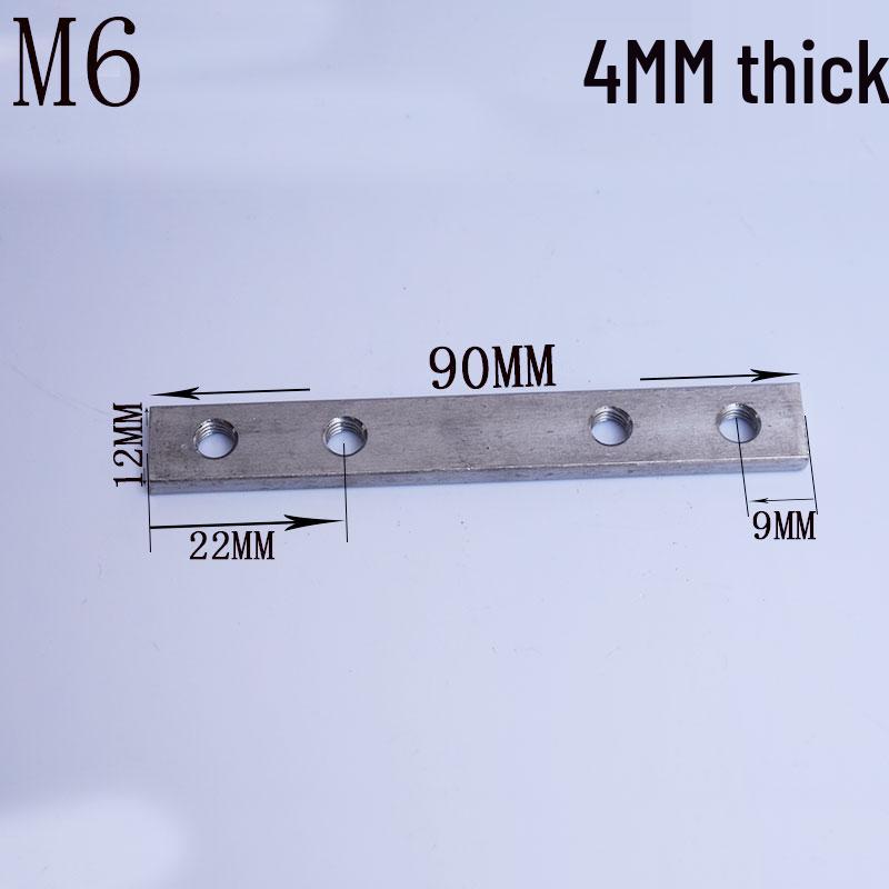 304 Stainless Steel Multi-hole Rectangular Nut for Aluminum Profiles, Square Double Hole, Available In Sizes M4, M5, M6