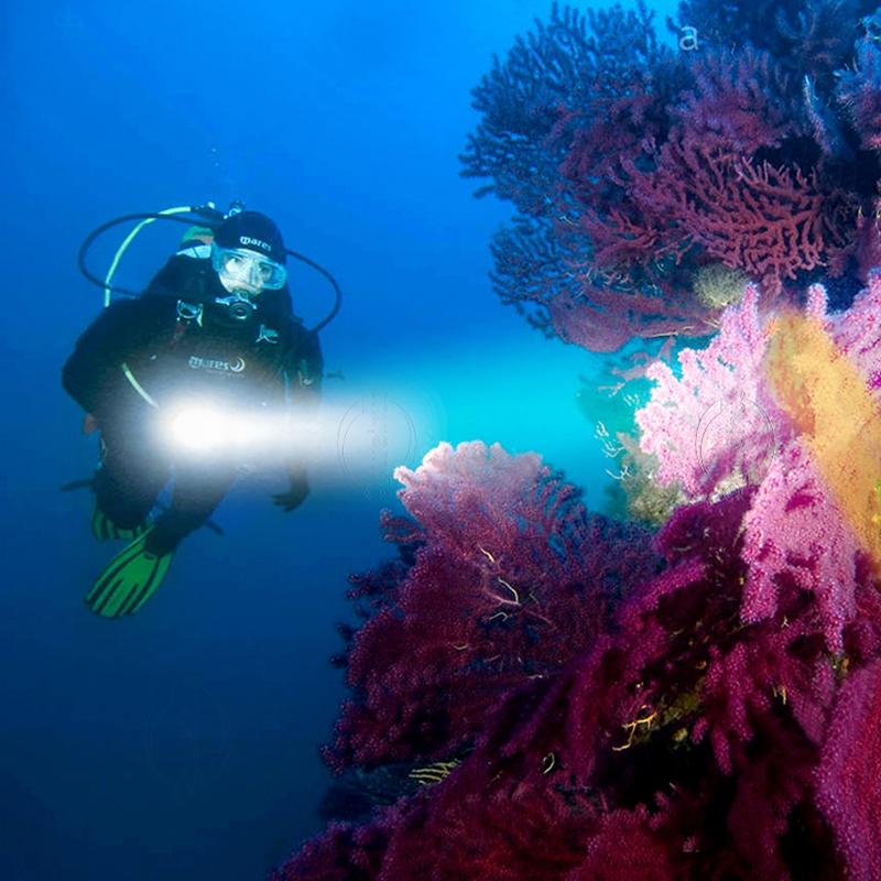 5000LM XHP120 Led Diving Flashlight IPX8 Underwater Waterproof 400M Professional Diving Torch Underwater Lighting Work Lamp