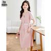 Women's Elegant Solid Short Sleeve Belted Midi Dress