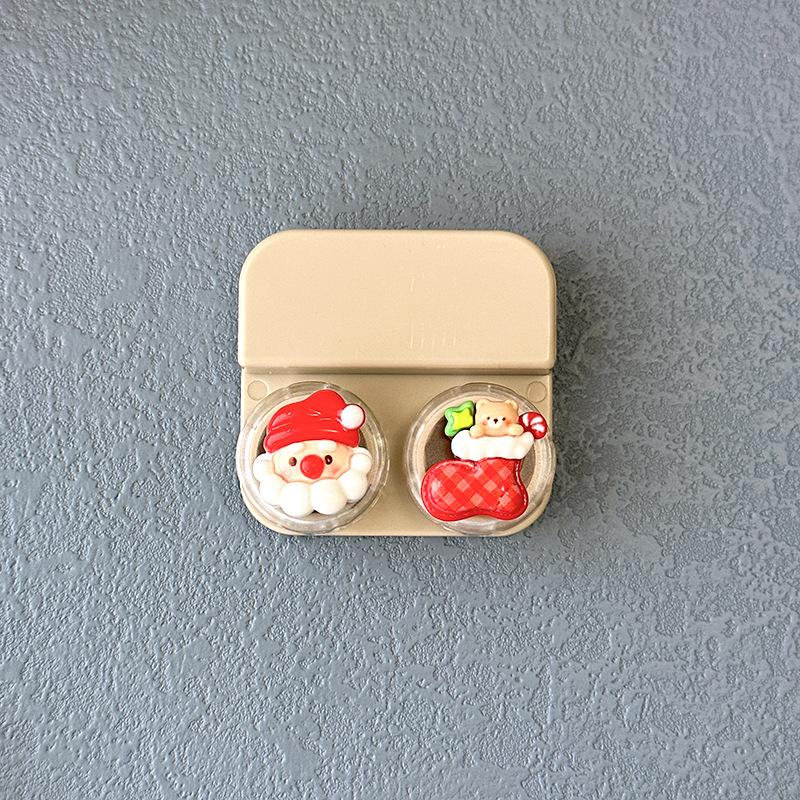 Women's Contact Lens Case with Tweezer Suction Stick Set for Travel Kit Holder Candy Color Contact Lenses Box Cute Cartoon