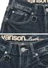 Vanson Cross Piston Fully Distressed Denim Jeans, Skull, Embroidered, Pants, SP-B-32 (Size 34, Indigo)