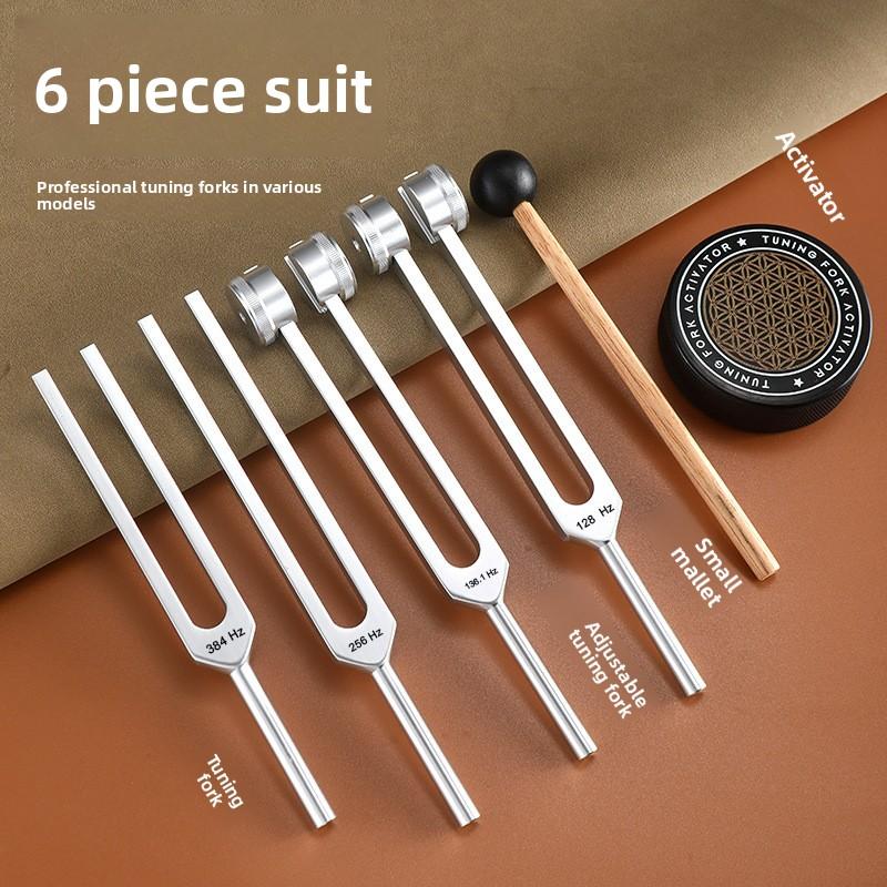 Four Piece Tuning Fork Set128HZ 136.1HZ 256HZ 384HZ Pure Sound Resonance Therapy Soothing Relaxation Tuning Fork Voice Activator