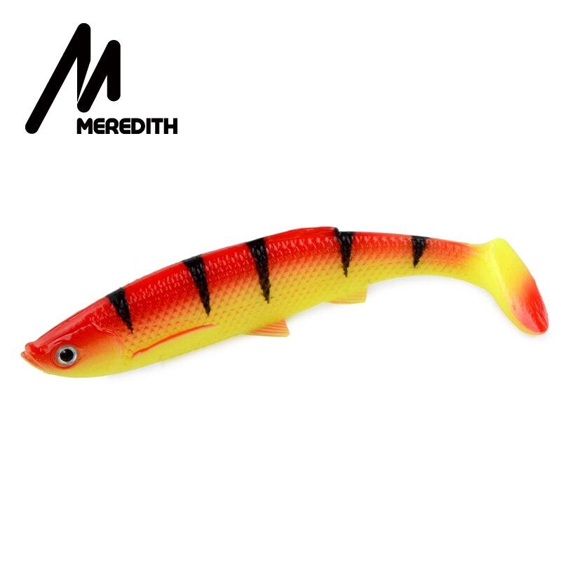 MEREDITH 4.73" Bleak Paddle Tail 14.5g 4pcs 120mm Fishing Soft Lures 3D Eyes T Tail Artificial Bait Plastic Pike Fishing Lures