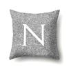 Polyester Pillowcase Home Decoration Gray Bottom Pillowcase 26 English Letter Cushion Cover