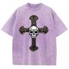 Street Trend Cross Skull Print Fashion Women's T-Shirt Loose Unisex Short Sleeve Summer Selling Retro