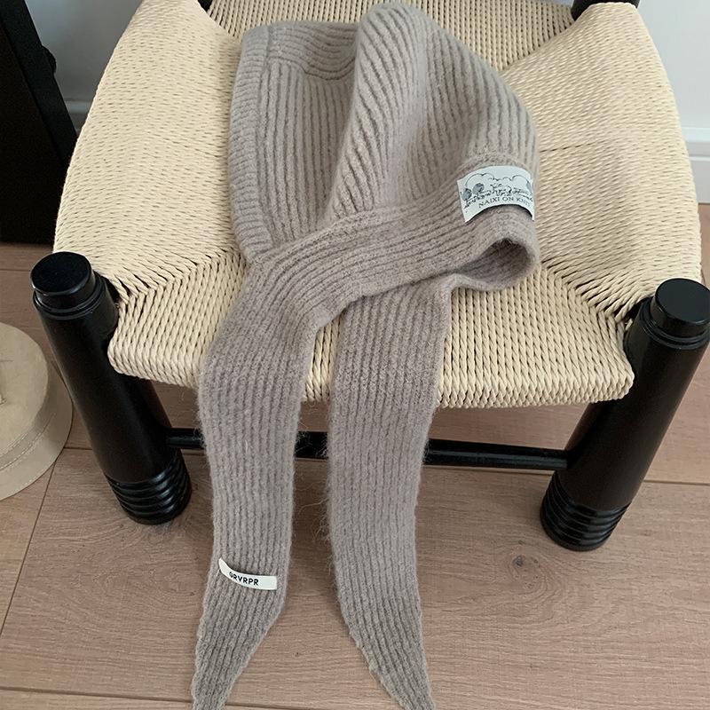 

Женская зимняя теплая защита ушей шерстяная шапка шарф вязаная шапка-пуловер M（56-58cm）