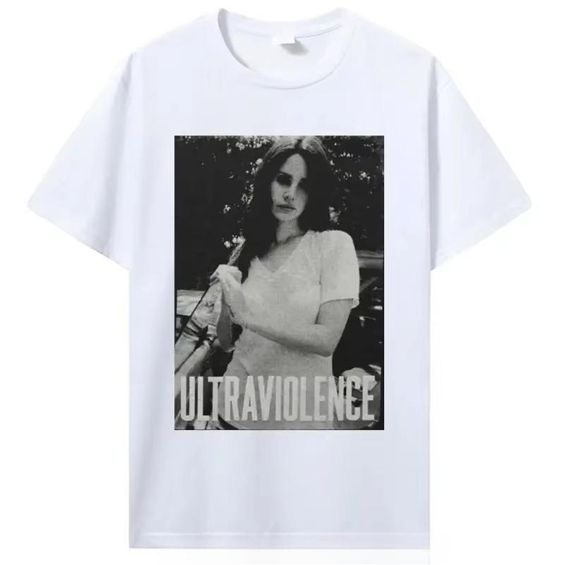 2024 Lana Del Rey Super Violent Tshirt Japanese Fun Gothic Tshirt Harajuku Plus Size Womens Aesthetic Cotton Top Tshirt