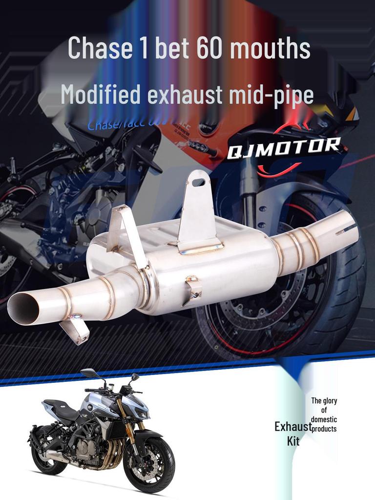 600cc Motorcycle Modified Stainless Steel Exhaust with Carbon Fiber Cover