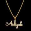 Atoztide Custom Zircon Name Necklace for Women Cuban NK Chain Stainless Steel Detachable Stone Letter Pendant Jewerly Gift