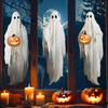 Halloween Ghost Window Clings 3 Sheets Creepy Ghost Hold Pumpkin Candle Clings Reusable Scary Sticker For Kid School Office
