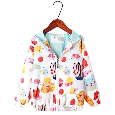 New Children's Spring and Autumn Hooded Zipper Shirt Girls' Jacket Coat