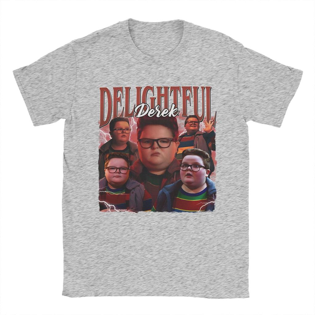 Streetwear Vintage Delightful Derek TShirt Unisex Round Neck Short Sleeve Tops Shirts Cotton Summer Tops Shirts