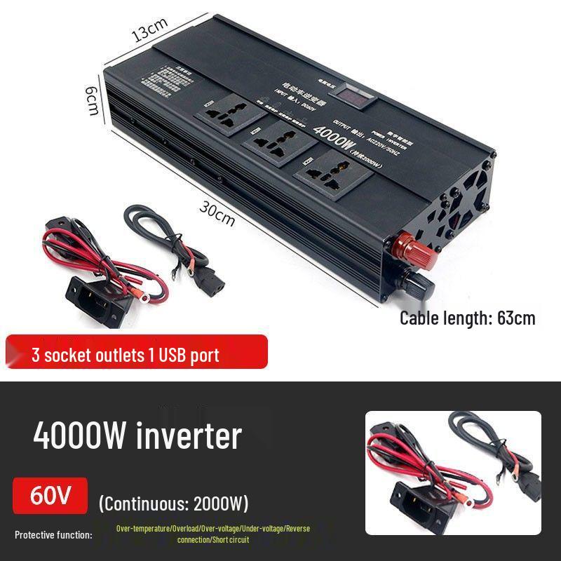 High-Power Electric Bike & Tricycle Inverter: 48V/60V/72V To 220V Universal Converter