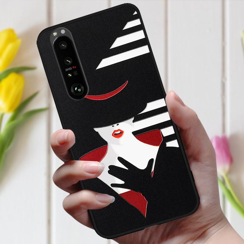 3D Emboss Flower Case For Sony Xperia 10 III Cover Cute Relief Case For Sony Xperia 1 III 5 III 10III Phone Case Coque Fashion