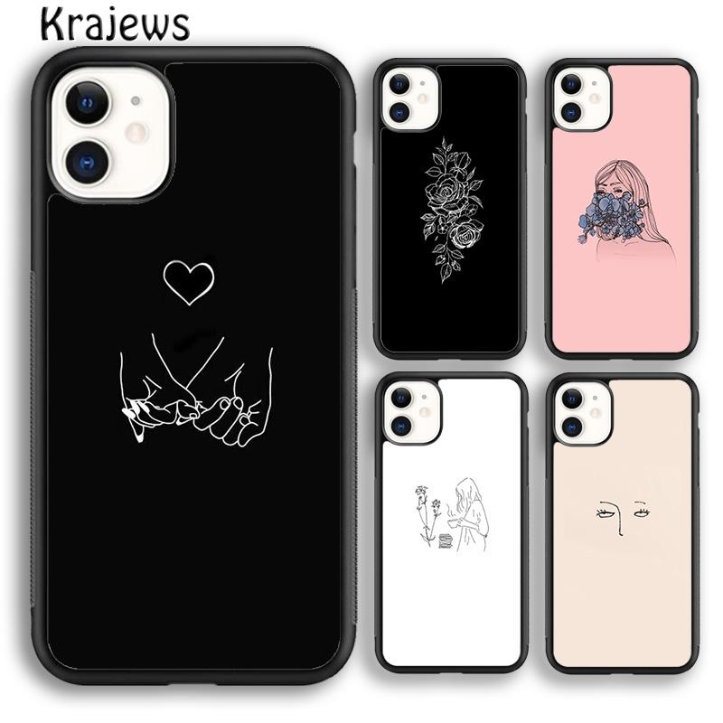 Krajews Minimal Line Aesthetics Art Phone Case Cover For iPhone 17 Air 16 15 14 plus 11 12 13 pro max coque Fundas