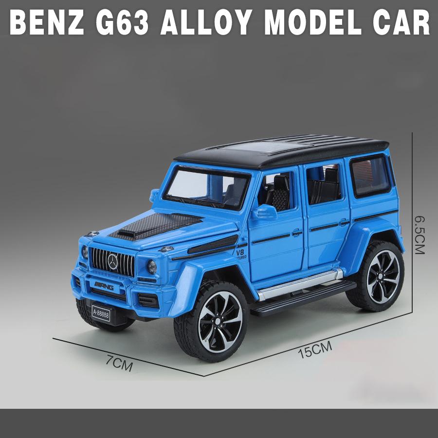 

1:32 Mercede Benz G63 Miniatures Off-road SUV Alloy Metal Diecast Model Car Sound & Light Collection Hobbies For Gifts Boyfriend синій