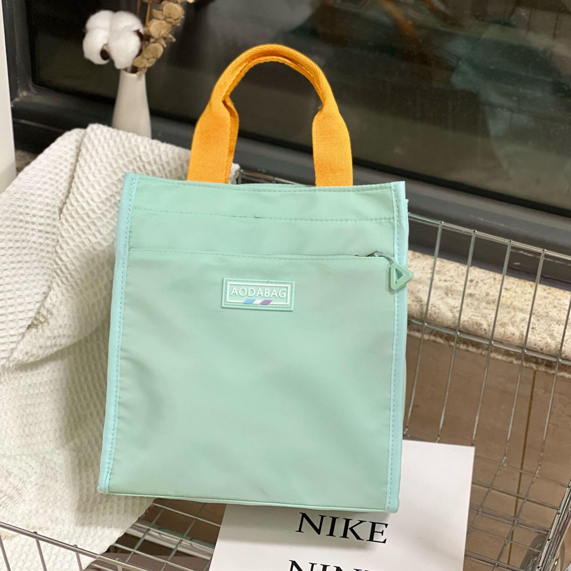 

Сумка-тоут в стиле Мори с цветными блоками - Студенческая/Офисная сумка и Сумка для мамы озеро зеленый