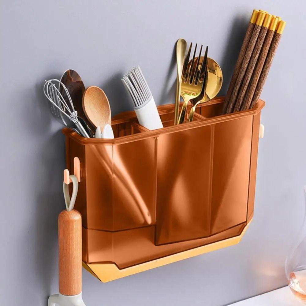 Space Saving Integrated Draining Shelf Plastic Chopstick Holder Tableware Storage Rack  Spoon