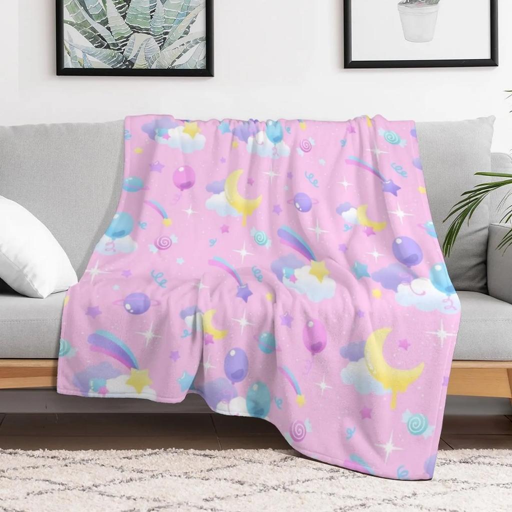 Candy Nebula - Pink Throw Blanket Weighted For Decorative Sofa for babies Soft Plaid Blankets