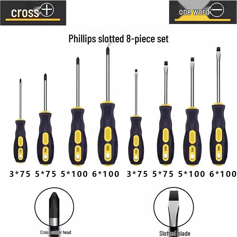 Durable One-Piece Magnetic Torx & Phillips Screwdriver and Pry Bar: High Hardness, Hammer-Ready Flat-Head Design