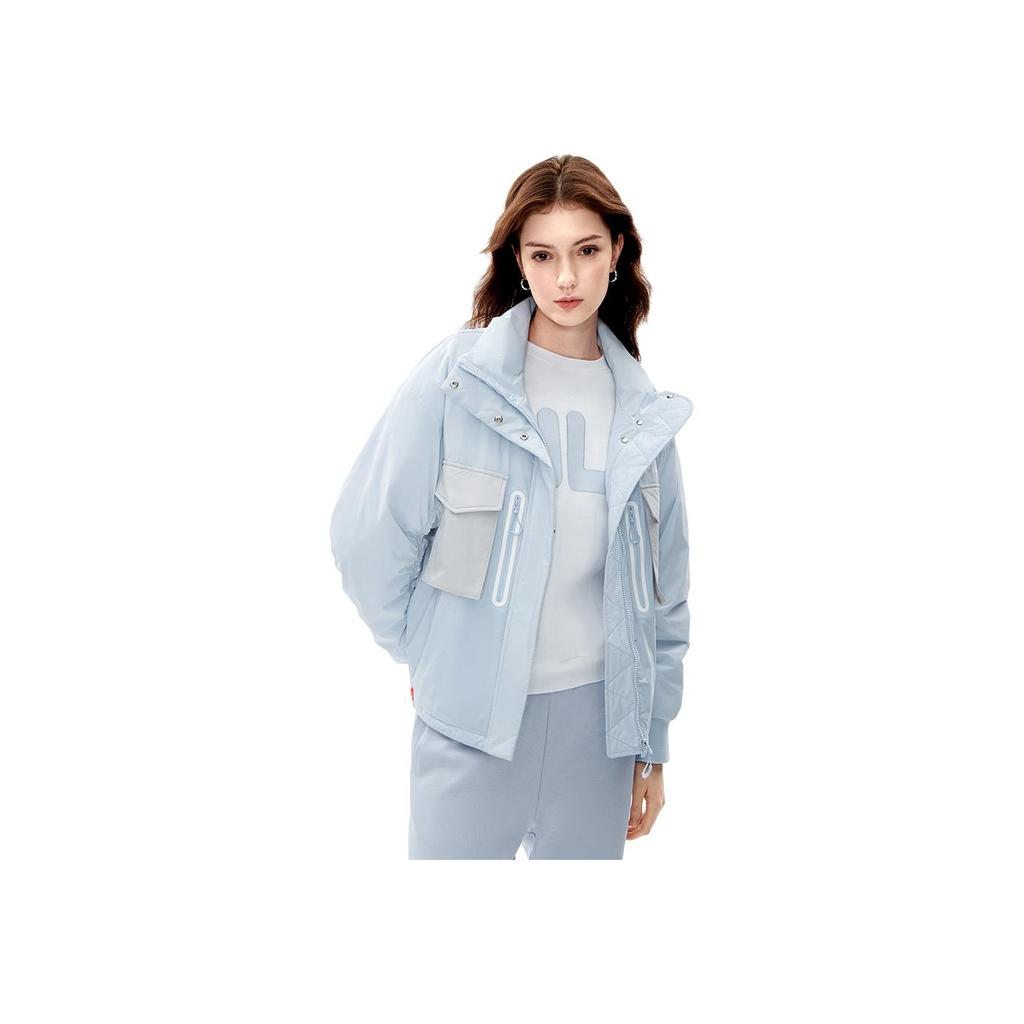 FILA Functional Warm Logo Long Sleeve Cotton Jacket Women jackets Sunlight-Blue F11W249918F-LB