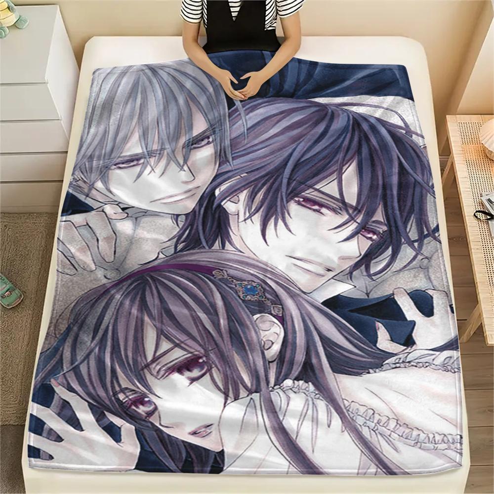 1PC Vampire Knight Print Flannel Blanket, High quality Comfortable for All Seasons, Home Decor, Warmth and Comfort, Perfect for Christmas Gifts235