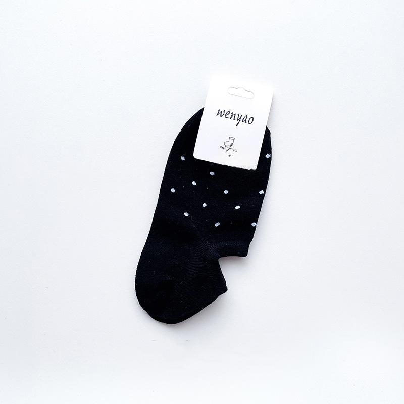 Women's Summer Thin Wavy Dot Breathable Shallow Mouth Can Not Fall Off The Heel Invisible Boat Socks