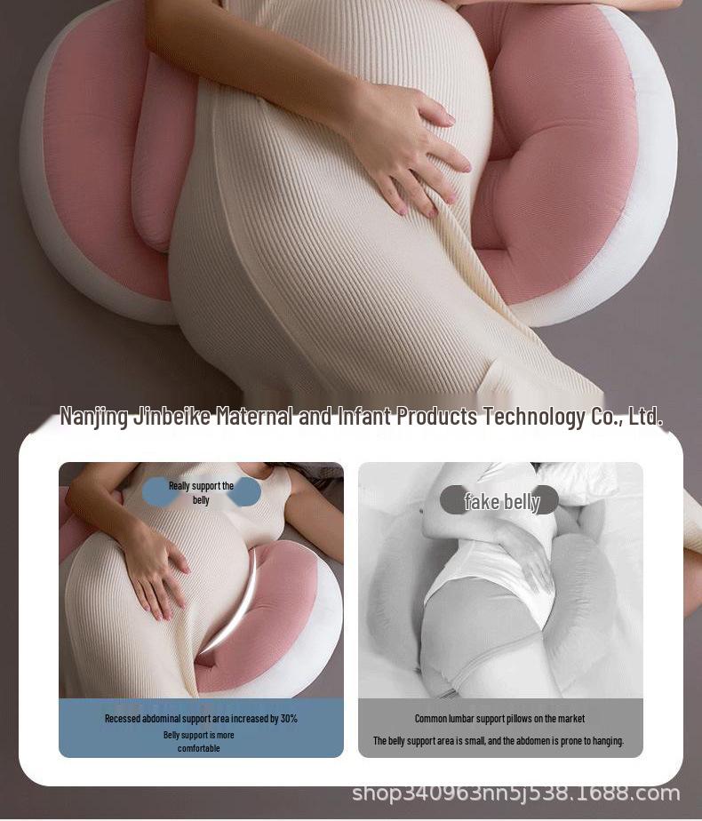 U-Shaped Pregnancy Pillow with Back and Abdominal Support - Breathable, Essential Comfort for Mother and Baby in Winter