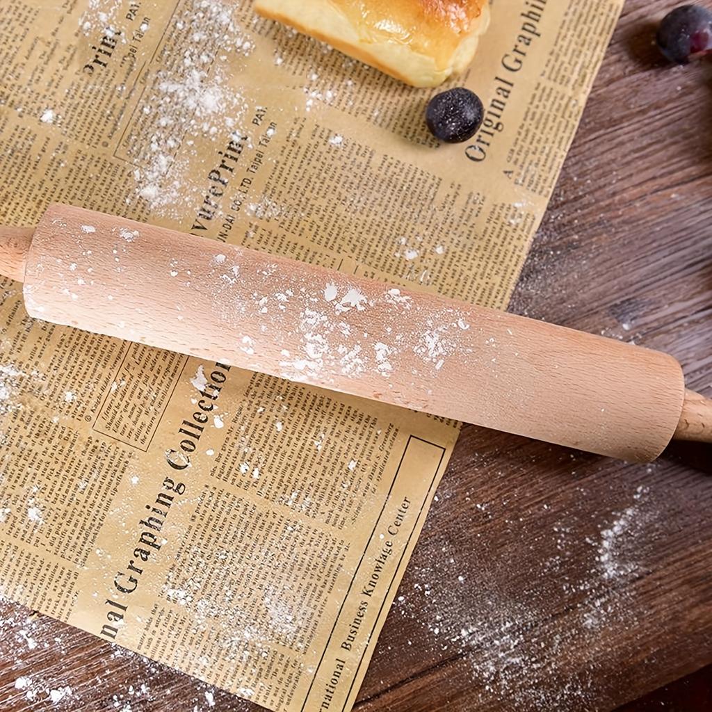 1 Stück Klassischer Holz-Nudelholz mit Teigmatte, Schwer zum Ausrollen von Teig für das Backen, Weihnachts-Erntedank-Muttertags-Backgeschenk