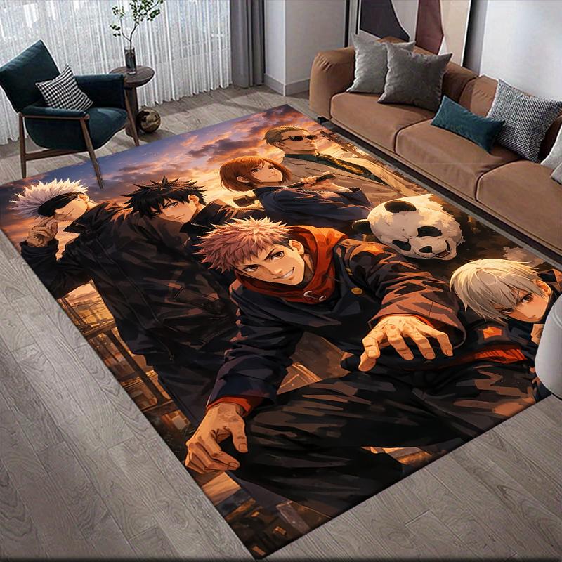 

Jujutsu Kaisen Characters Anti-Slip Rug, Rectangular Carpet for Living Room, Bedroom, Sofa & Game Area, Home Decor 60x90cm