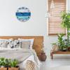 1pc Stylish And Silent Beach Blue Wall Clock For Your Kitchen Battery Not Included Home Decor Parts Accessories