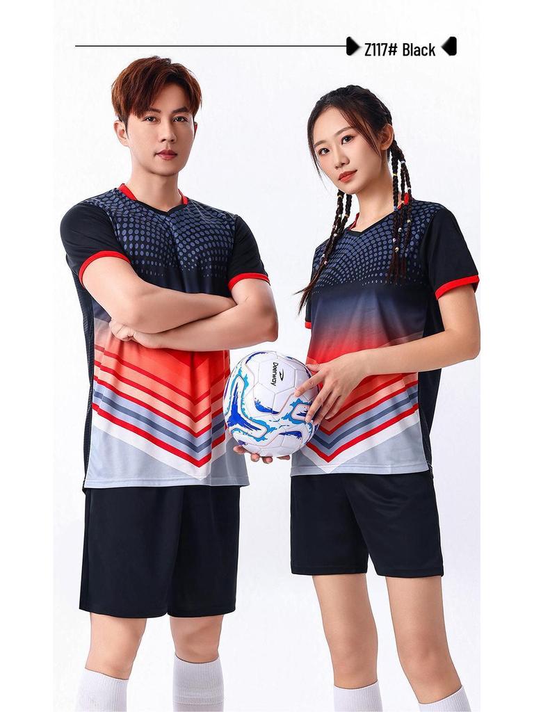 Quick-Dry Football Jersey Set for Adults & Kids - Loose Short Sleeve for Professional Training & Competition