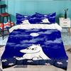 Moo-min Family Celebration 3PCS Bedding set,Ideal for 1pc Duvet Cover And 2pcs Pillowcases Perfect for Fan gift,Ideal for Bedroom, Dormitory
