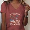 Unisexs V Neck Tee Shirt 250th Anniversary 17762026 Print Tshirt 250 Years Graphic Tee Retro Independence Day Shirt