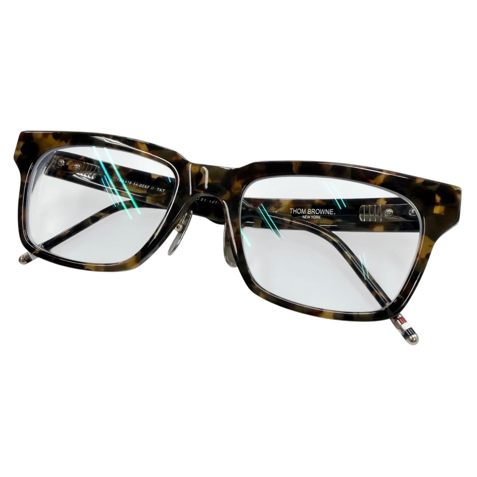 Great THOM BROWNE Glasses Marble Wellington Clear brown mens TBX418 Used