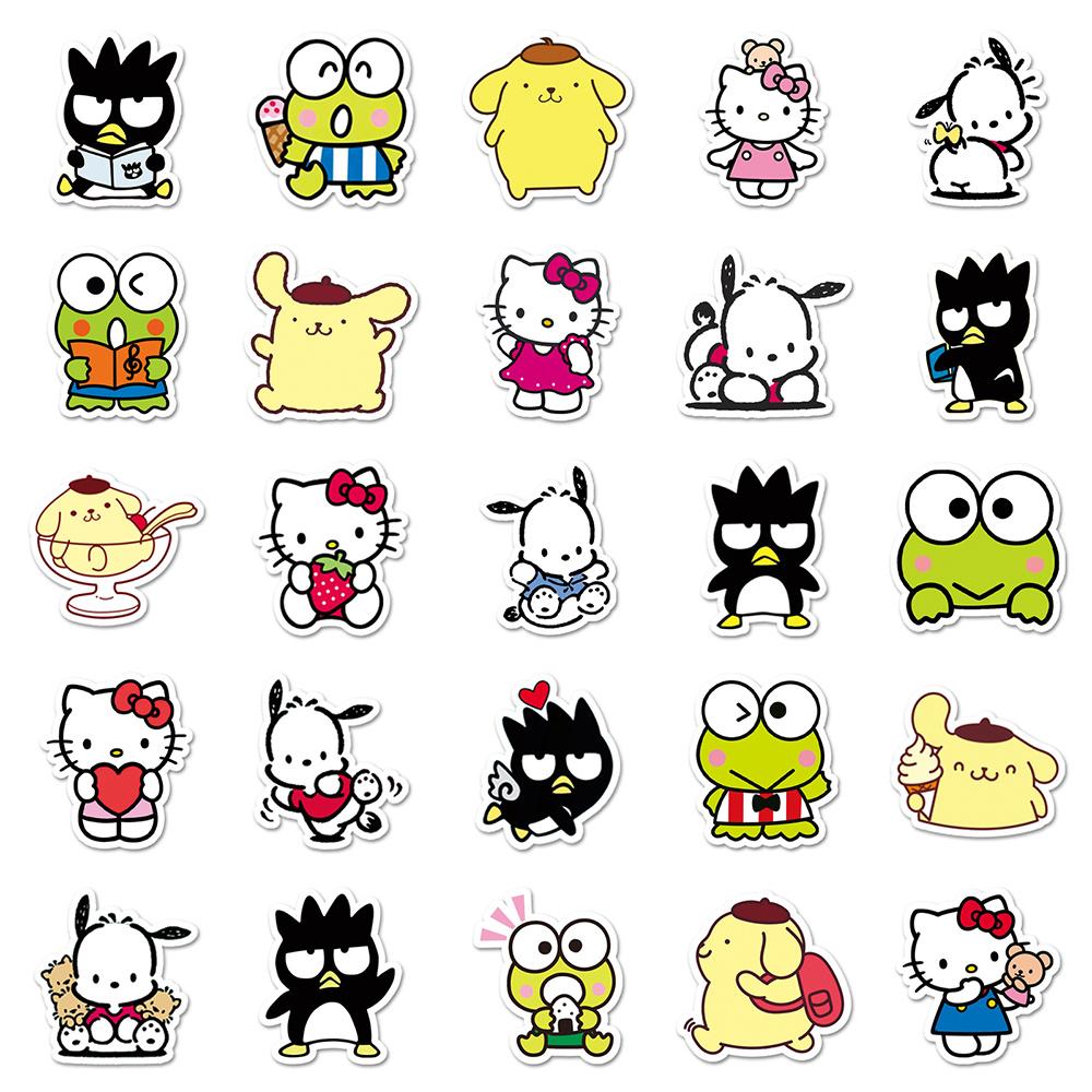 10/30/51pcs Cute Kuromi Pochacco Stickers Kawaii Cartoon My Melody Pompom Purin Decals Luggage Phone Notebook Sticker Toy