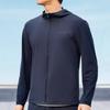 Skechers Godri Performance Series Moisture-Wicking Quick-Dry Hooded Comfortable Long Sleeve Jacket Men jackets Navy-Blue P225M155-02MZ