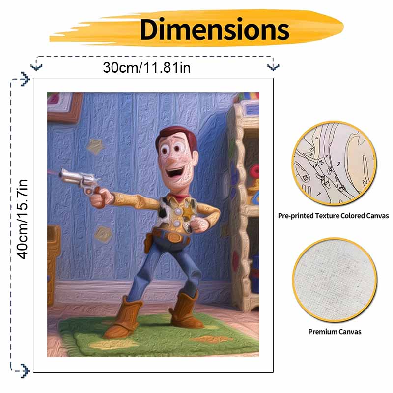 Disney Woody Toy Story Digital Oil Painting Art Kit Hand Painted Home Decor