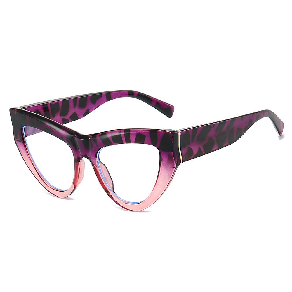

New Cat Eye Oversized Frame Blue Light Blocking Glasses, Trendy Triangle Streetwear Eyewear