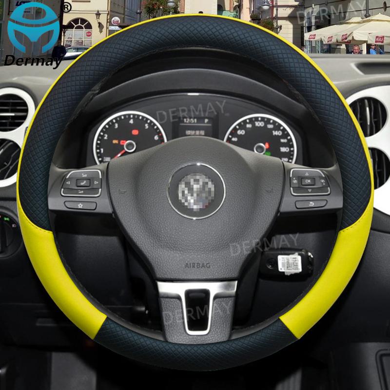 100% DERMAY Brand for VW Golf 5 V Car Steering Wheel Cover Microfiber Leather Anti-slip Auto Accessories