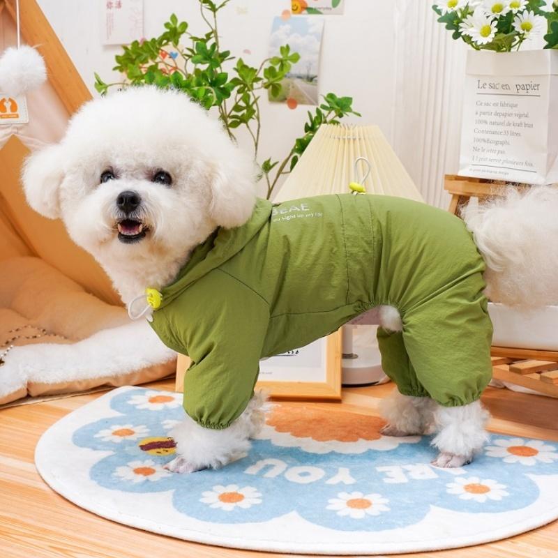Windproof Dog Jumpsuits Jacket Autumn Dog Clothes Fashion Solid Pet Puppy Overalls Outdoor Cat Jumpsuits Pet Four Legged Clothes