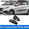 Rearview Mirror Cover Trim For Toyota Rush 2018-  2024 Carbon Fiber Side Door Mirrors Protector Accessories Car Styling