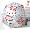 1pc Hello Kitty Floral Pattern Automatic Opening/Closing Umbrella - Portable Three-Fold Design with 8-Bone Iron Frame, Outdoor, Gift for Fans, Travele