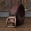 Korean Style Personality Fashion Genuine Leather Pin Buckle Pure Copper Men's Belt Men's Pure Cowhide Versatile Retro Belt
